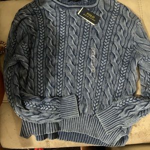 Blue polo sweater